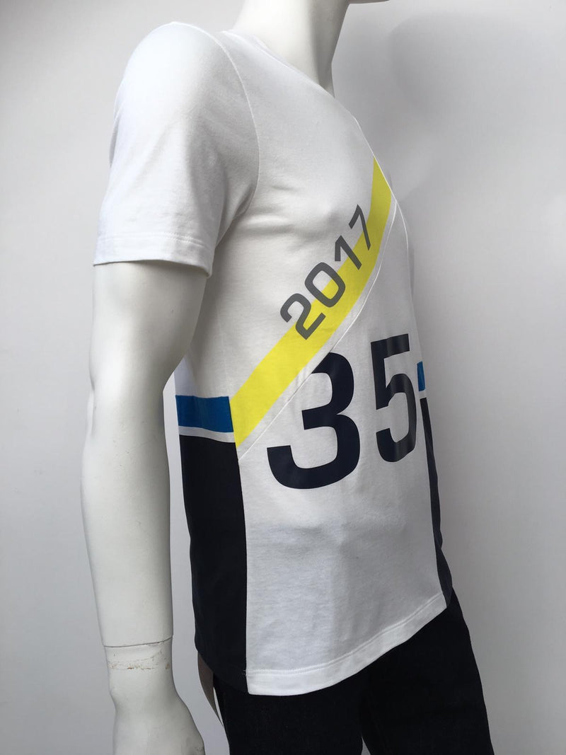 LOUIS VUITTON LV 2017 AMERICA'S CUP LATITUDE TEE SHIRT WHITE BLUE YELLOW  NEW 4L