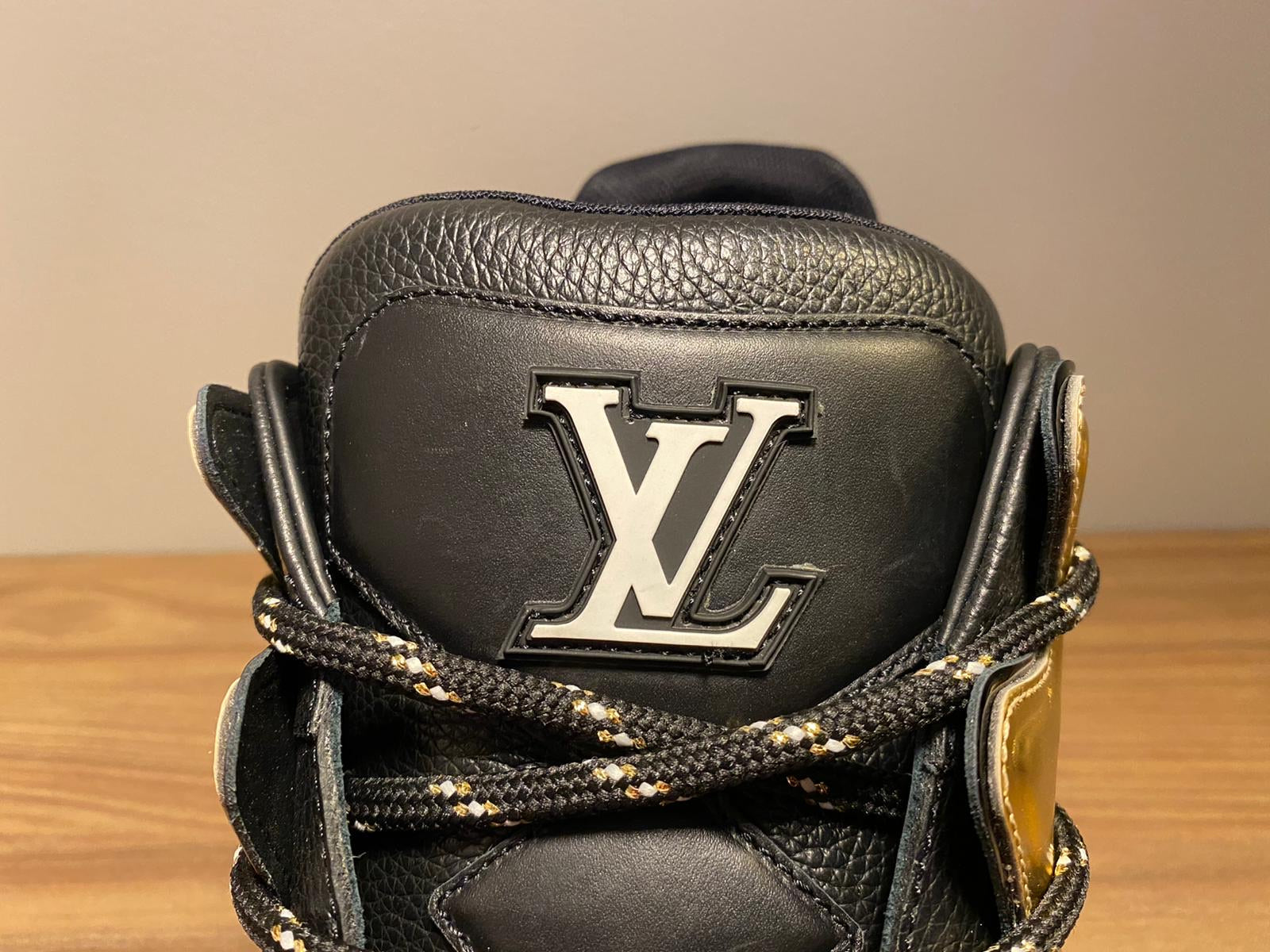 Louis Vuitton Men's Balck & Gold Leather Zig Zag Sneaker