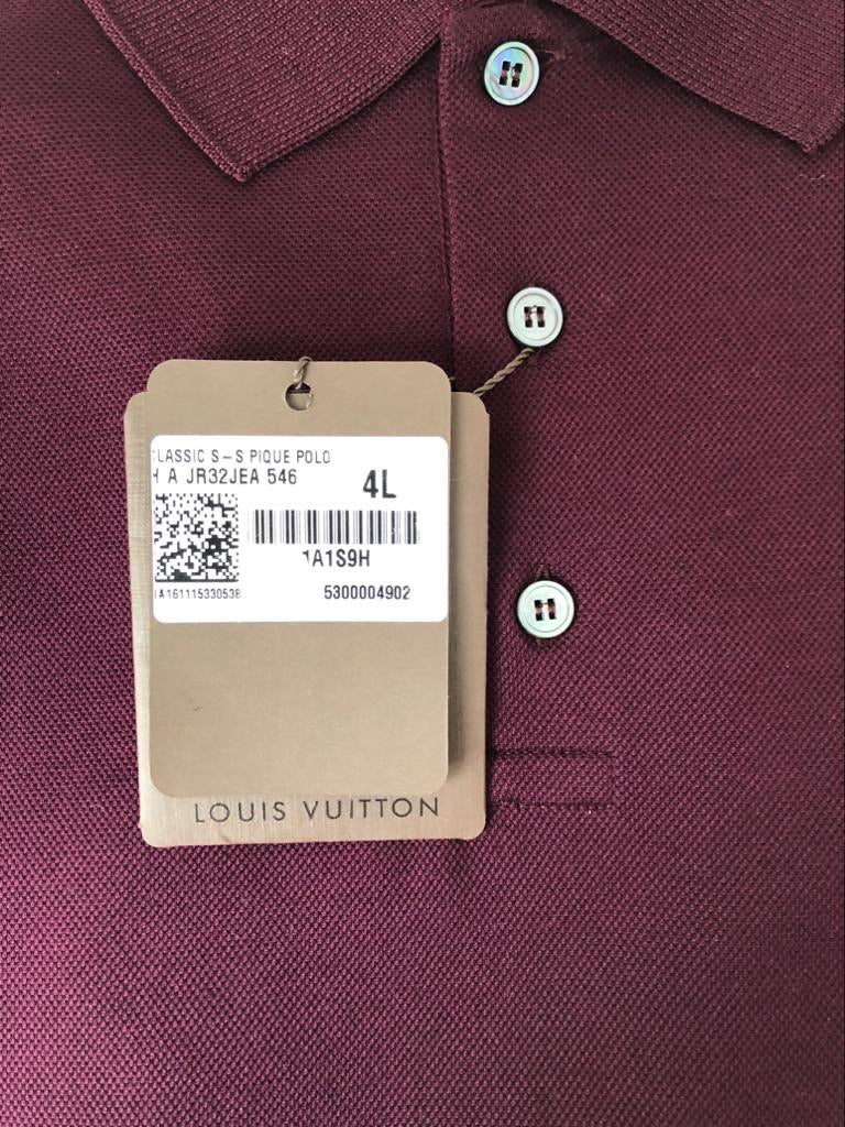 Louis Vuitton Classic Short Sleeve Pique Polo White. Size S0