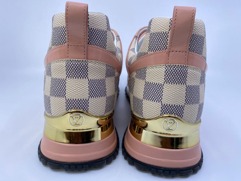 Louis Vuitton, Shoes, Original Louis Vuitton Suede Damier Azur Run Away  Sneakers Pink