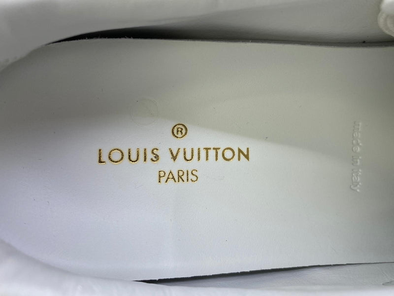 Louis Vuitton Silver Foil Leather Frontrow Low Top Sneakers Size 38 Louis  Vuitton