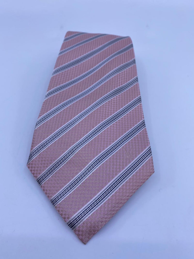 Louis Vuitton Pink Silk Petit Damier Tie