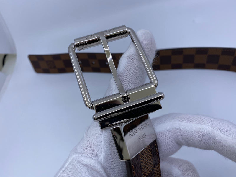 Louis Vuitton Time Trunk Damier Ebene Pattern Belt - Brown Belts