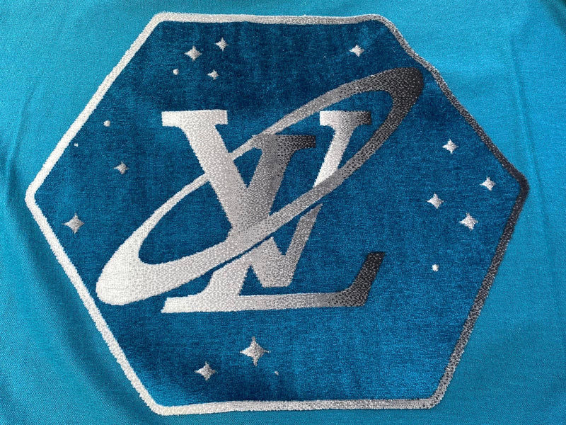 Louis Vuitton Velour Space T-Shirt. Men 4XL Teal Color NWT