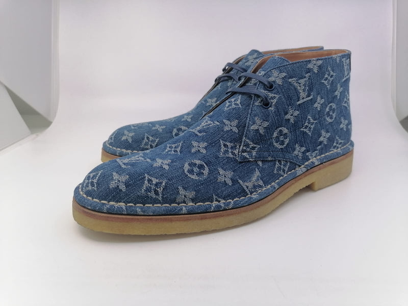 Louis Vuitton Monogram Denim And Suede Sneakers Size 41 Louis Vuitton