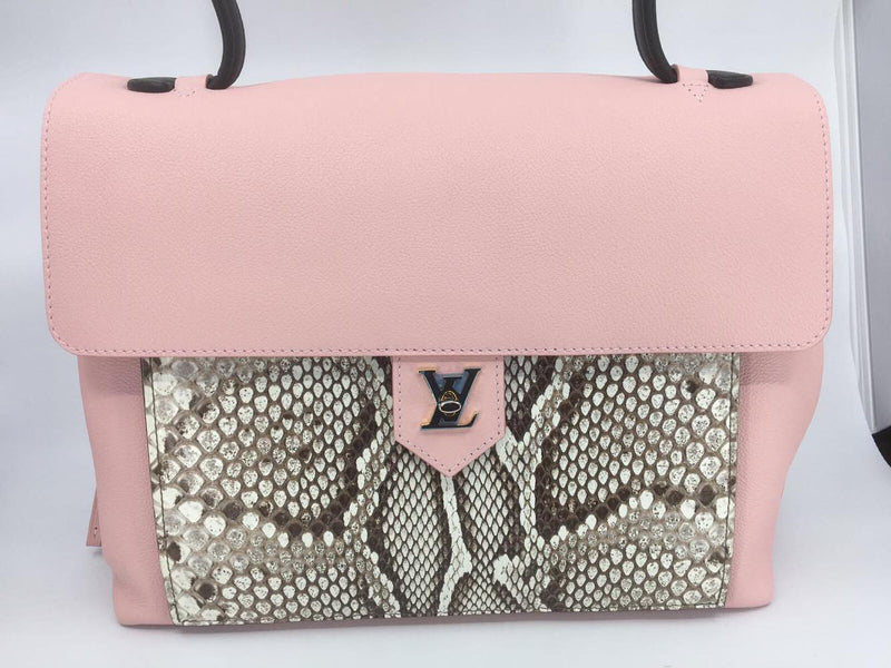 Louis Vuitton Lockit Handbag in Pink Leather and Python
