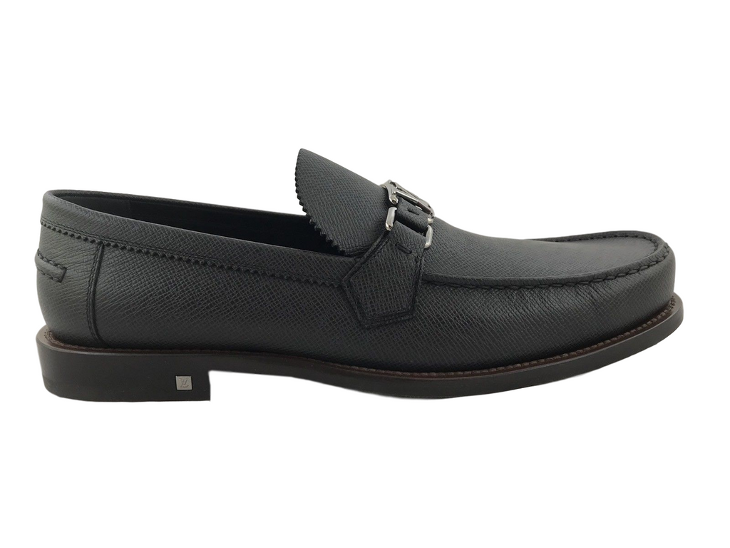 Louis Vuitton Men's Black Glazed Calf Leather Major Loafer – Luxuria & Co.