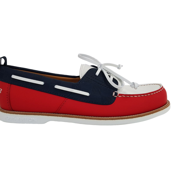 Louis Vuitton LV Monogram Leather Boat Shoes - White Loafers