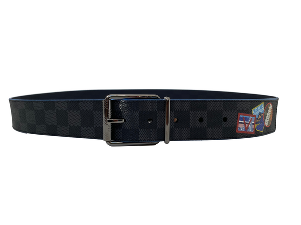 Damier Print Reversible Belt