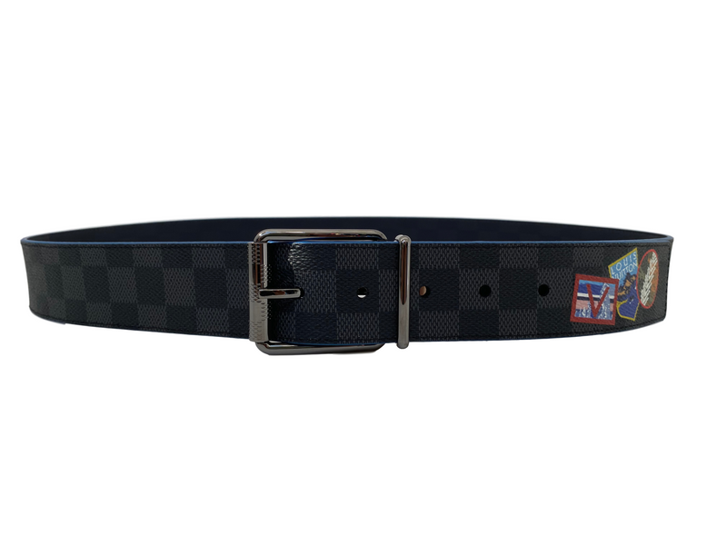 LOUIS VUITTON ダミエパターン ベルト ネイビー Louis Vuitton LOUIS VUITTON ダミエパターン ベルト ネイビー Louis Vuitton