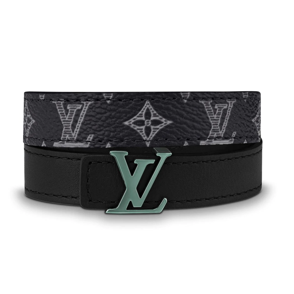 LOUIS VUITTON Monogram LV Crown Reversible Bracelet 17 Black