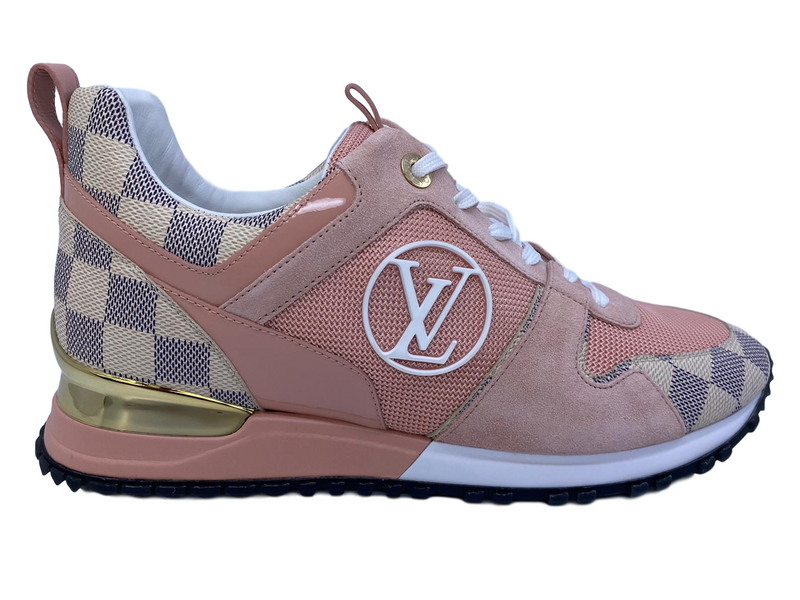 Louis Vuitton Women s Pink Damier Azur Suede Run Away Sneaker