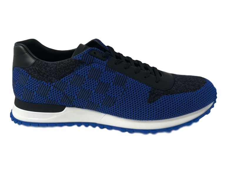 Louis Vuitton Blue/Black Damier Mesh and Leather Run Away Sneakers Size  42.5 Louis Vuitton