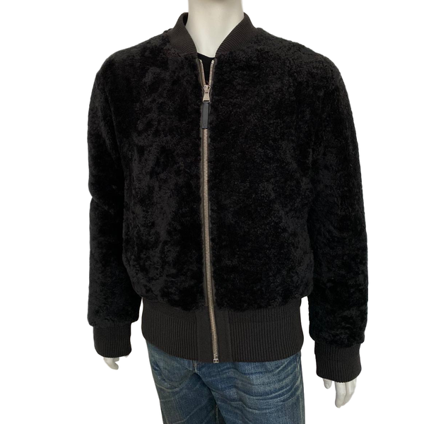 Louis Vuitton Men's Brown Black Shearling Bomber Jacket – Luxuria