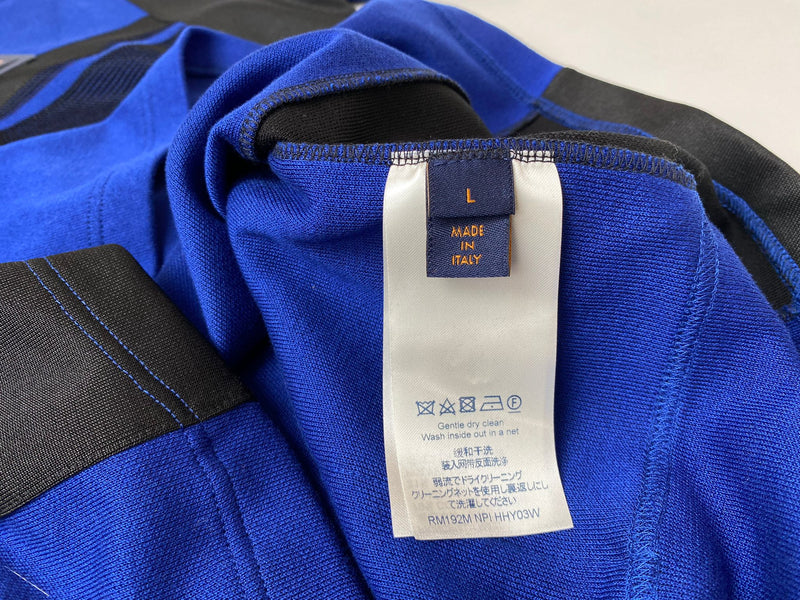 Louis Vuitton Men's Blue Wool Polyester Multi Logo Long Sleeve Cycling Top  – Luxuria & Co.