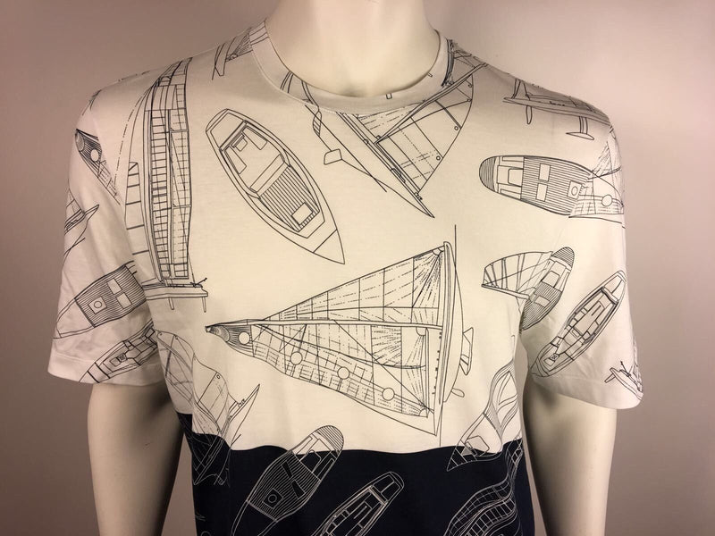 Bicolor Yacht Print T-Shirt - Luxuria & Co.